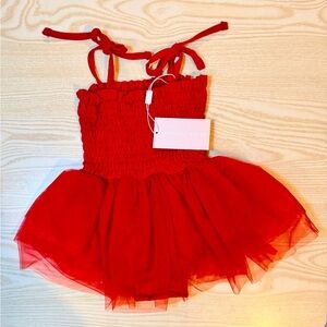 NWT Someday Blush Girls' Red Tulle Tutu One Piece (12-18 months)